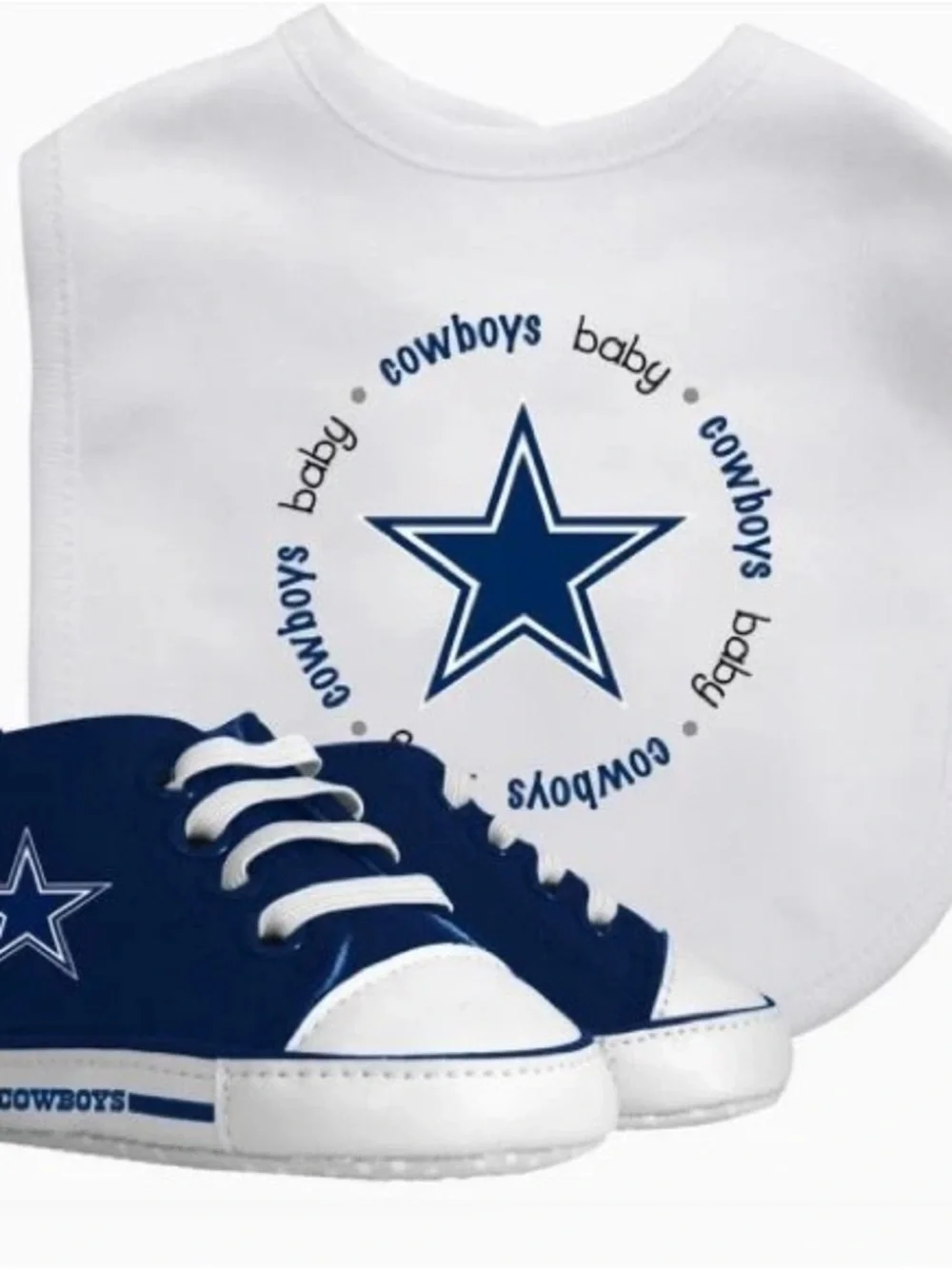 Officially Licensed Dallas Cowboys Baby Bib & Pre-Walker Gift Set